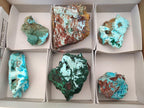Natural Drusy Coated Chrysocolla Specimens x 6 From Lupoto Mine, Congo