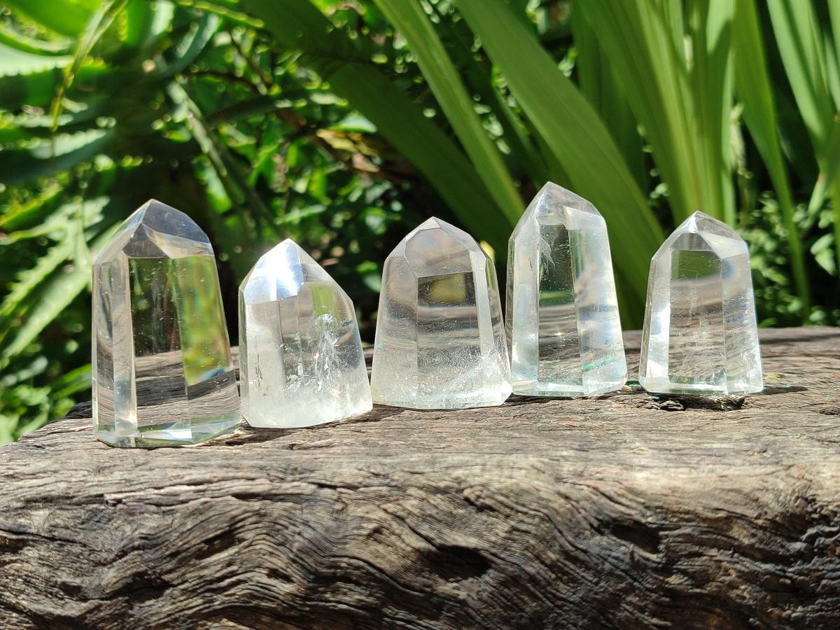 Polished Optic Clear Quartz Crystals x 12 From Madagascar
