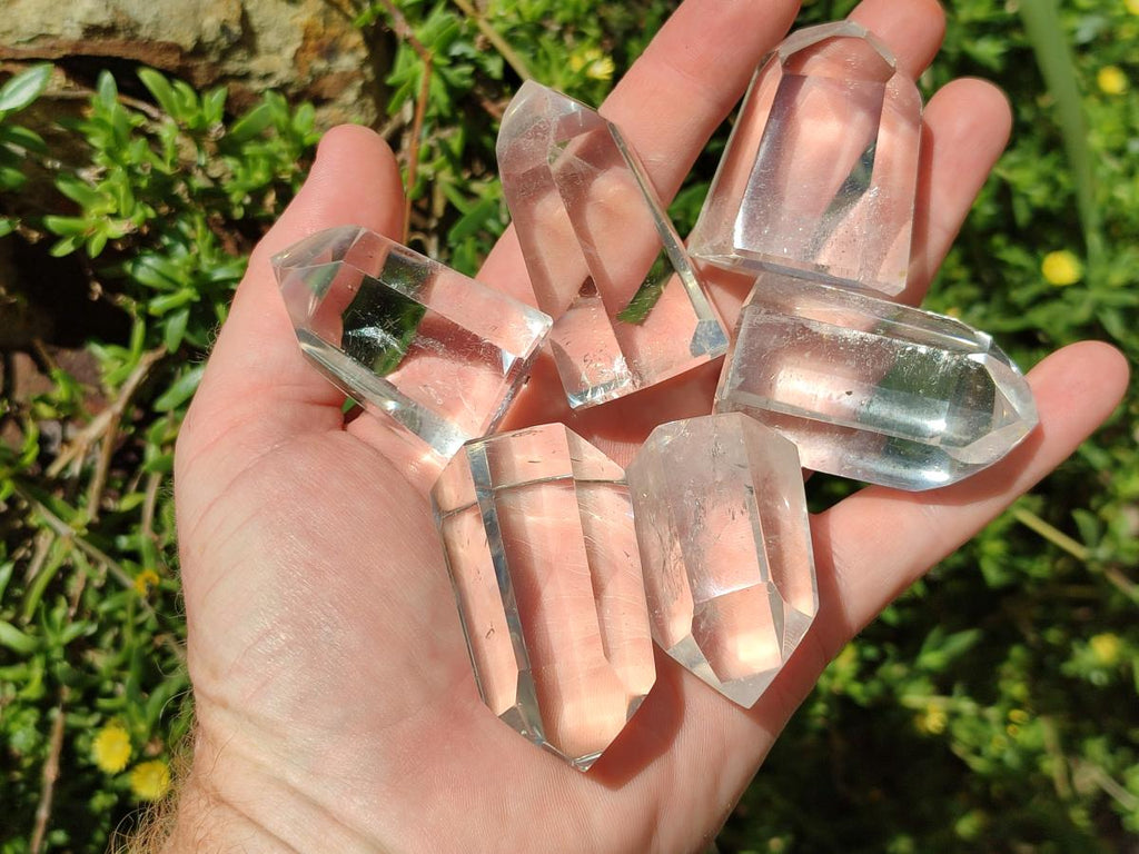 Polished Optic Clear Quartz Crystals x 12 From Madagascar