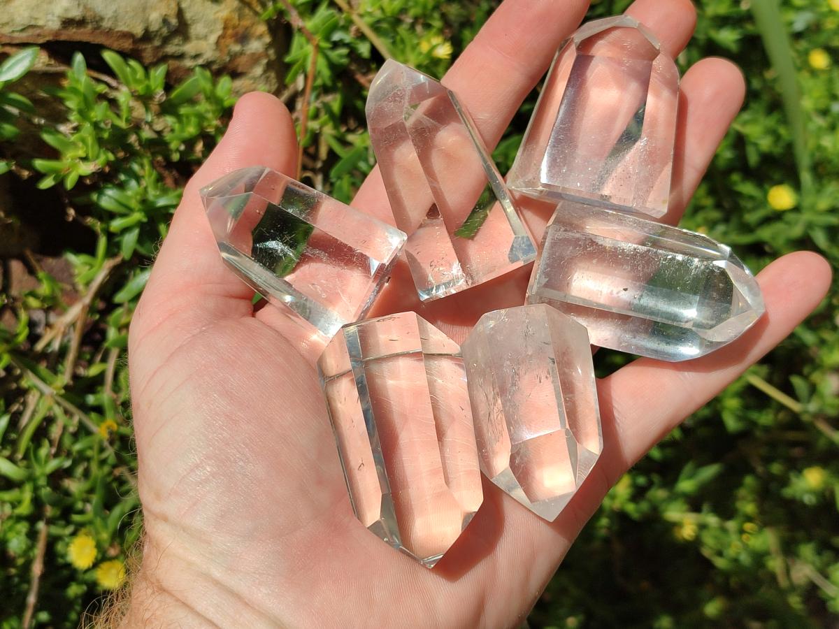 Polished Optic Clear Quartz Crystals x 12 From Madagascar