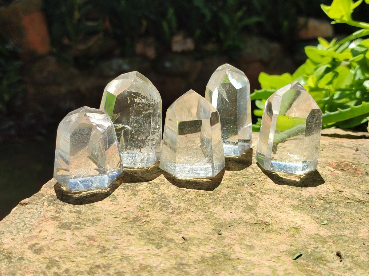 Polished Optic Clear Quartz Crystals x 12 From Madagascar
