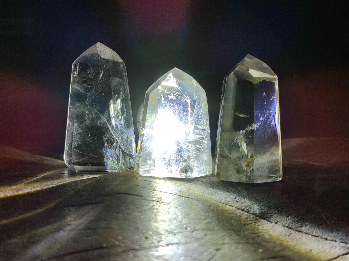 Polished Optic Clear Quartz Crystals x 12 From Madagascar
