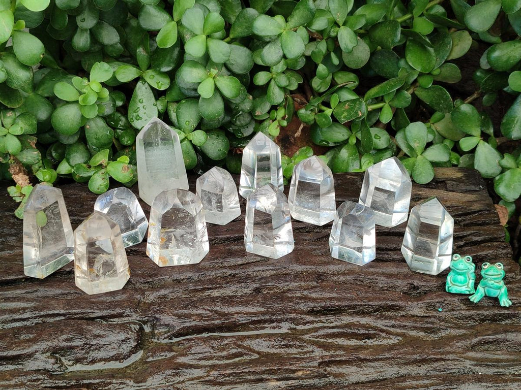 Polished Optic Clear Quartz Crystals x 12 From Madagascar