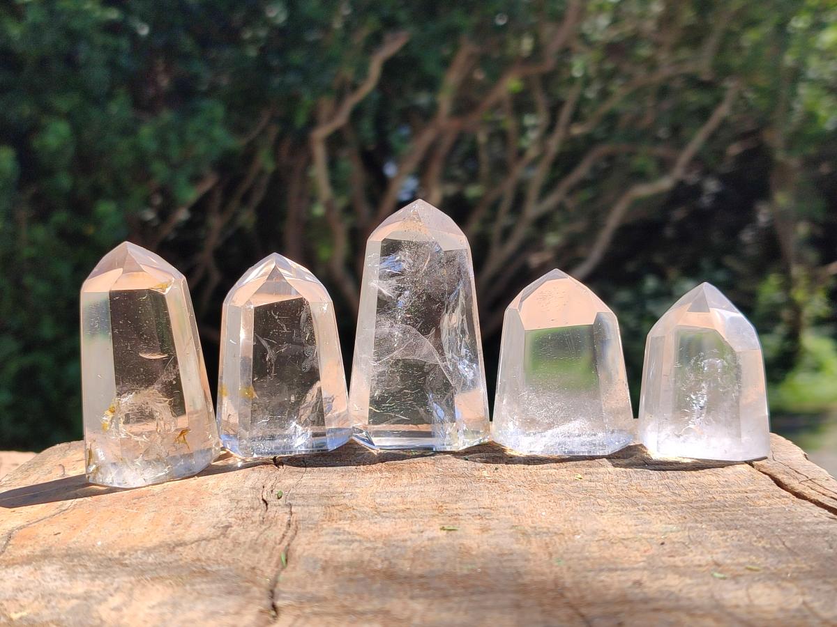 Polished Optic Clear Quartz Crystals x 12 From Madagascar