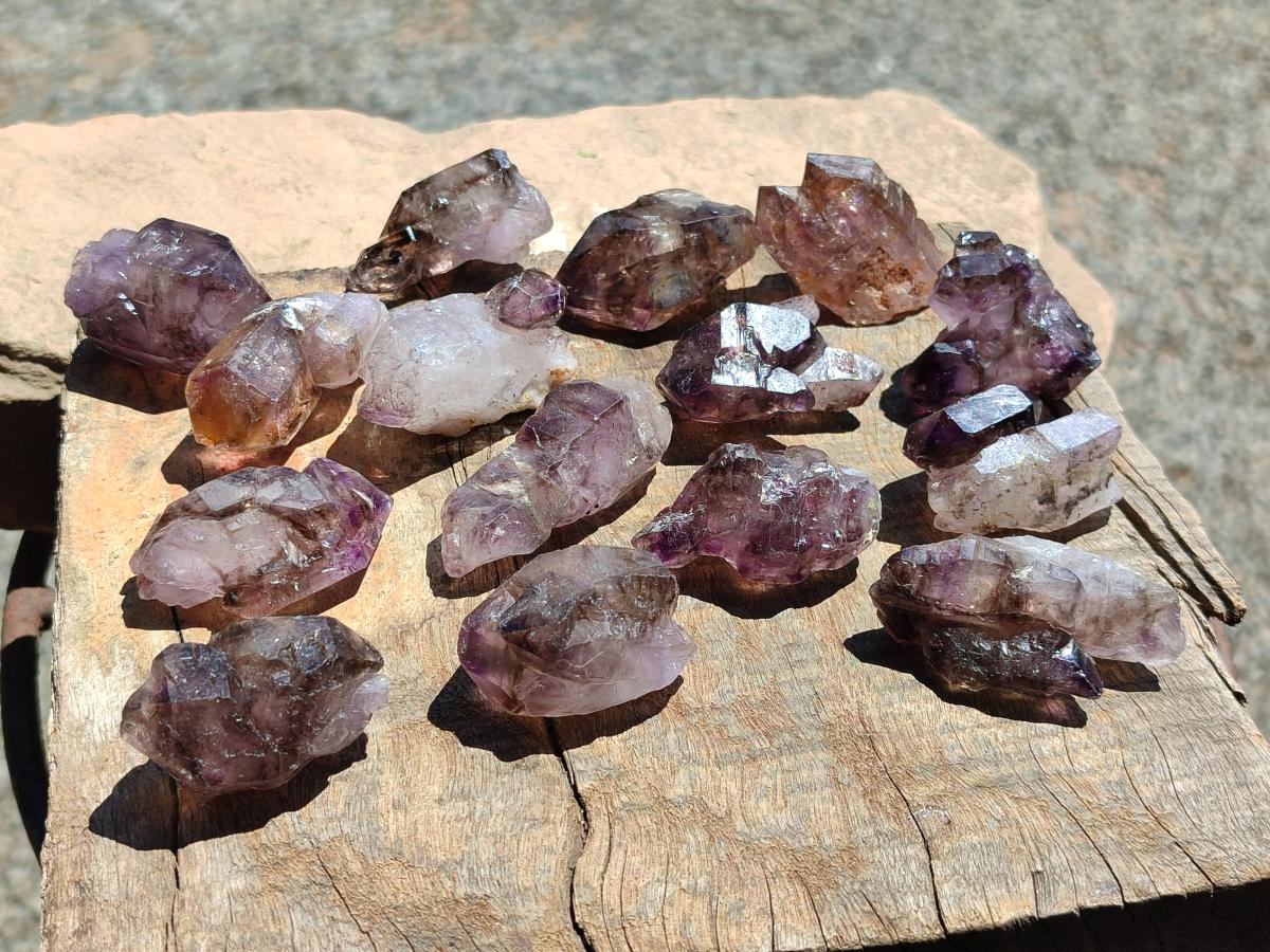Natural Window Amethyst Crystals x 35 From Chiredzi, Zimbabwe