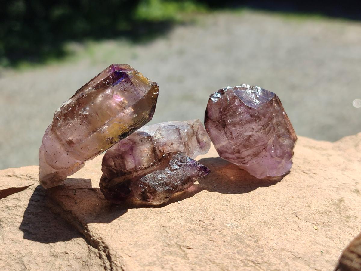 Natural Window Amethyst Crystals x 35 From Chiredzi, Zimbabwe