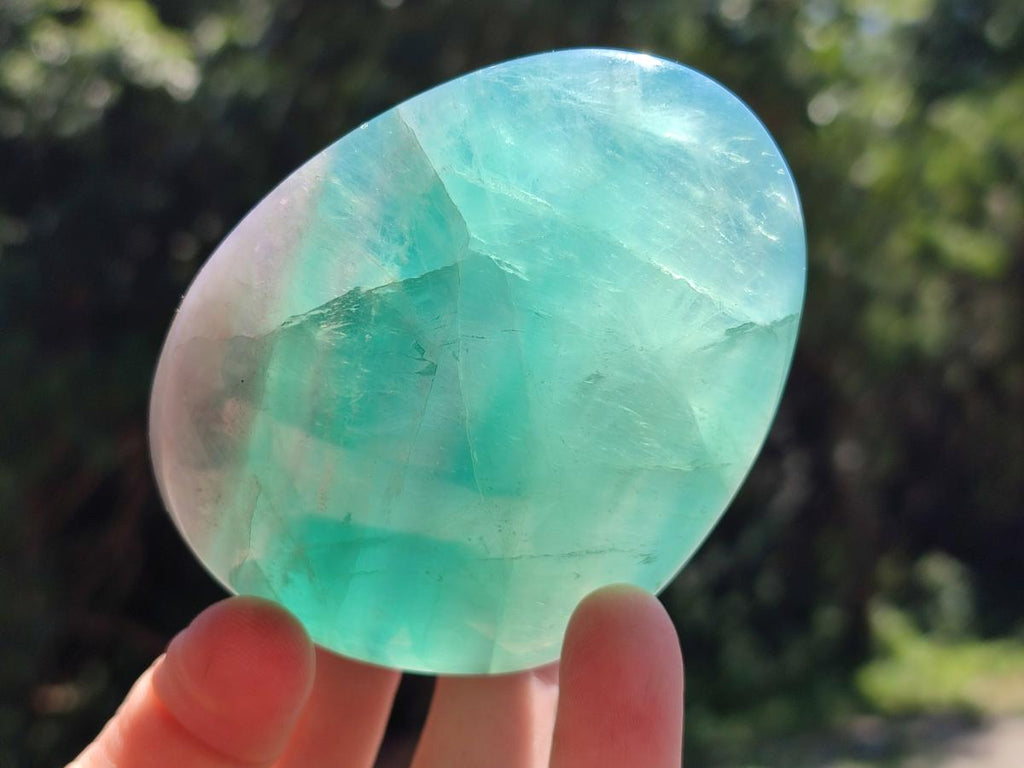 Polished Green Fluorite Standing Free Forms x 3 From Madagascar