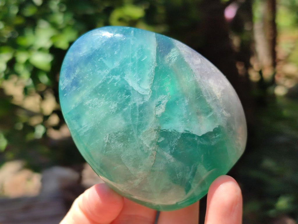 Polished Green Fluorite Standing Free Forms x 3 From Madagascar