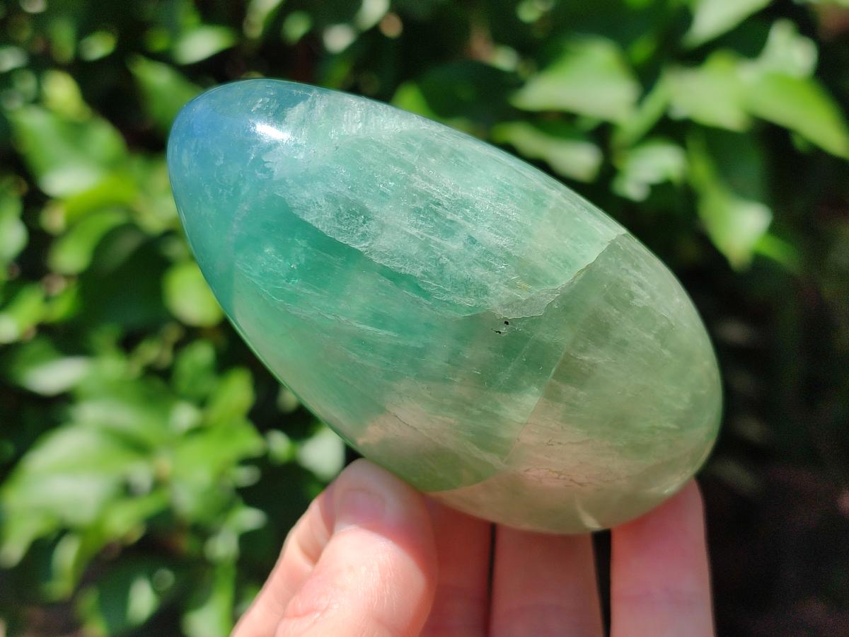 Polished Green Fluorite Standing Free Forms x 3 From Madagascar