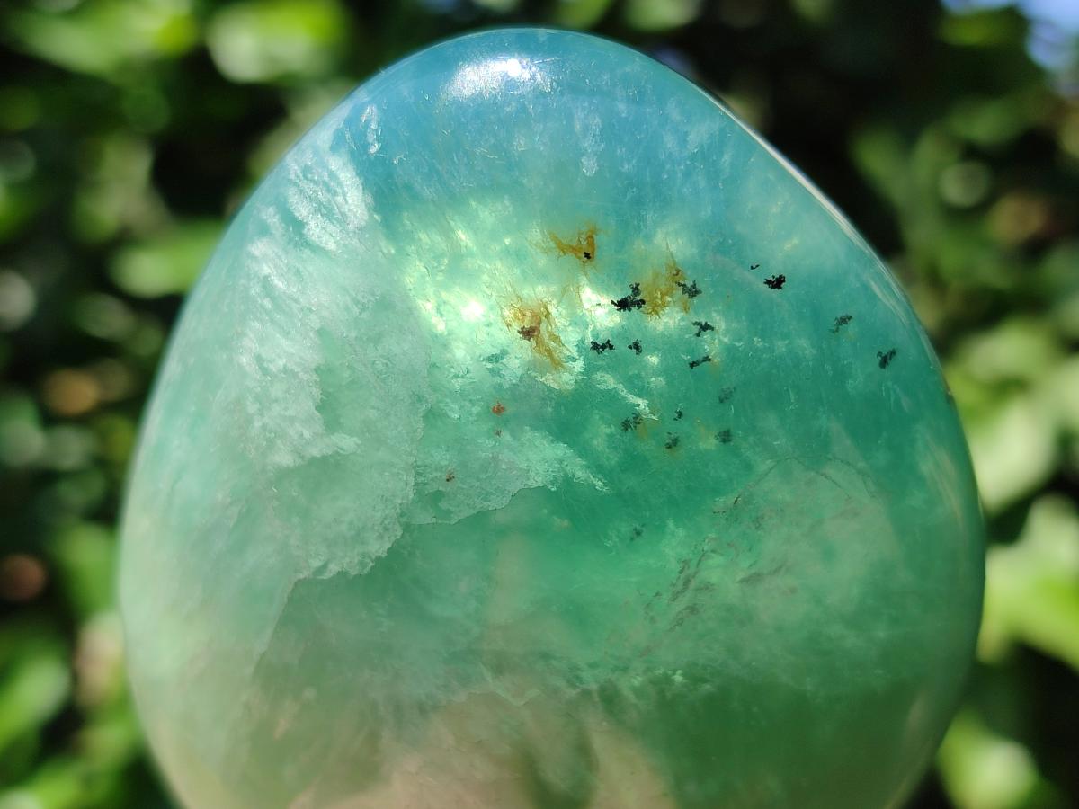 Polished Green Fluorite Standing Free Forms x 3 From Madagascar