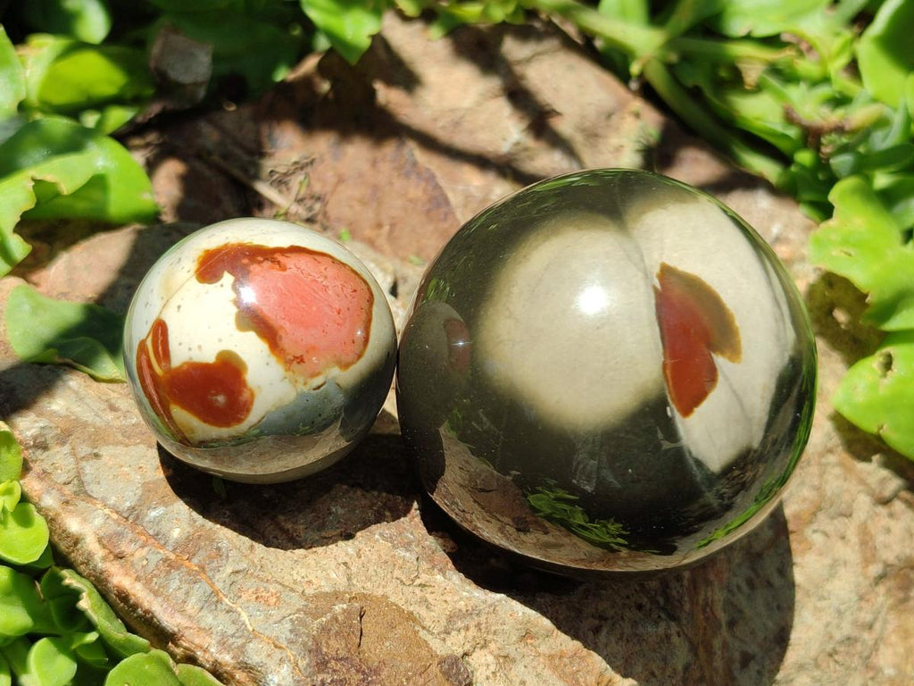 Polished Polychrome Jasper Spheres x 6 From NW Coast, Madagascar