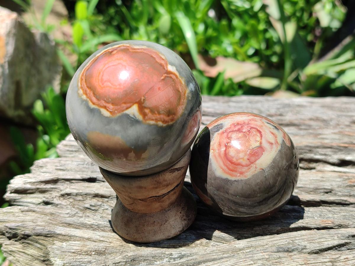 Polished Polychrome Jasper Spheres x 6 From NW Coast, Madagascar