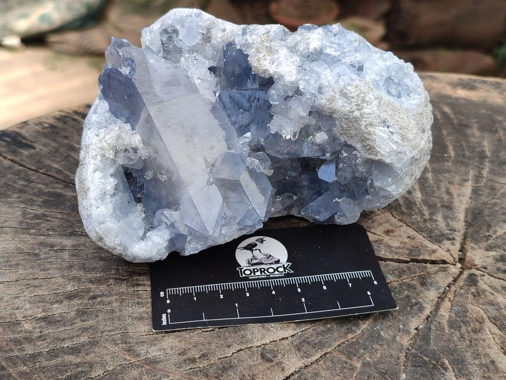 Natural Blue Celestite Geode Specimens x 2 From Sakoany, Madagascar