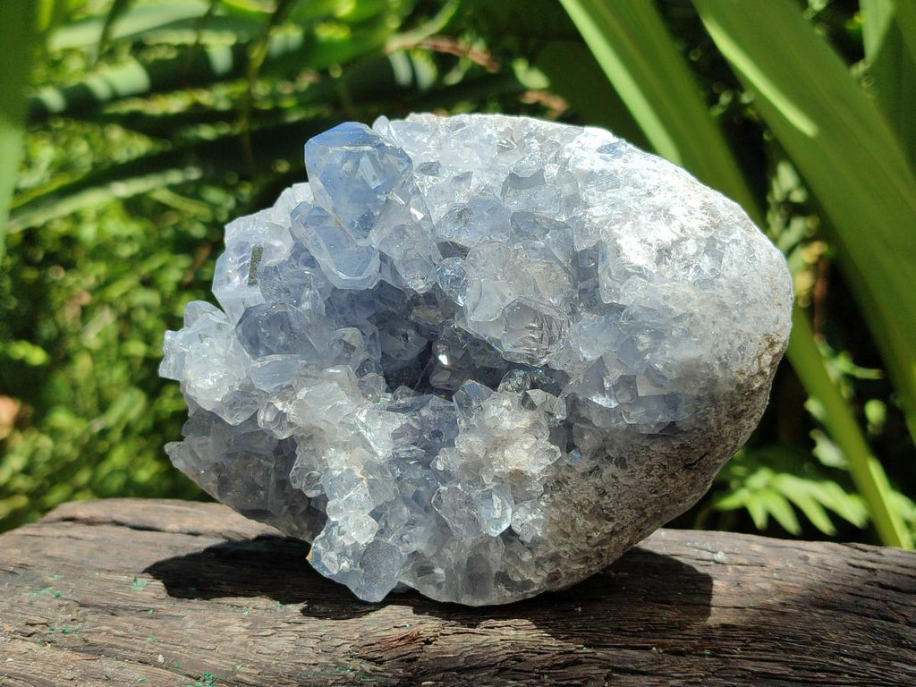 Natural Blue Celestite Geode Specimens x 2 From Sakoany, Madagascar