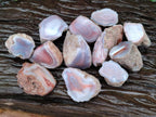 Polished Small One Side Red Shashe River Agate Nodules x 12 From Shashe River, Zimbabwe