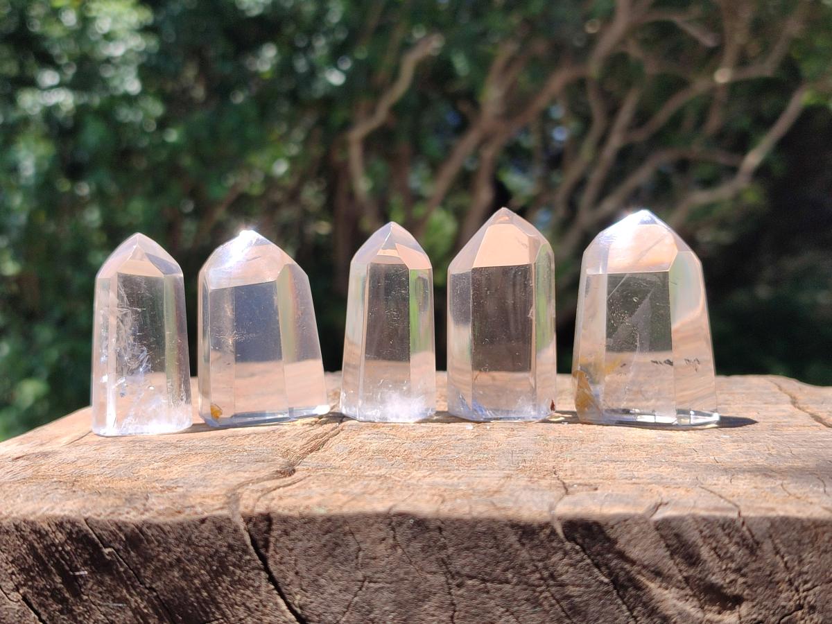 Polished Clear and Optic Quartz Crystals x 20 From Madagascar