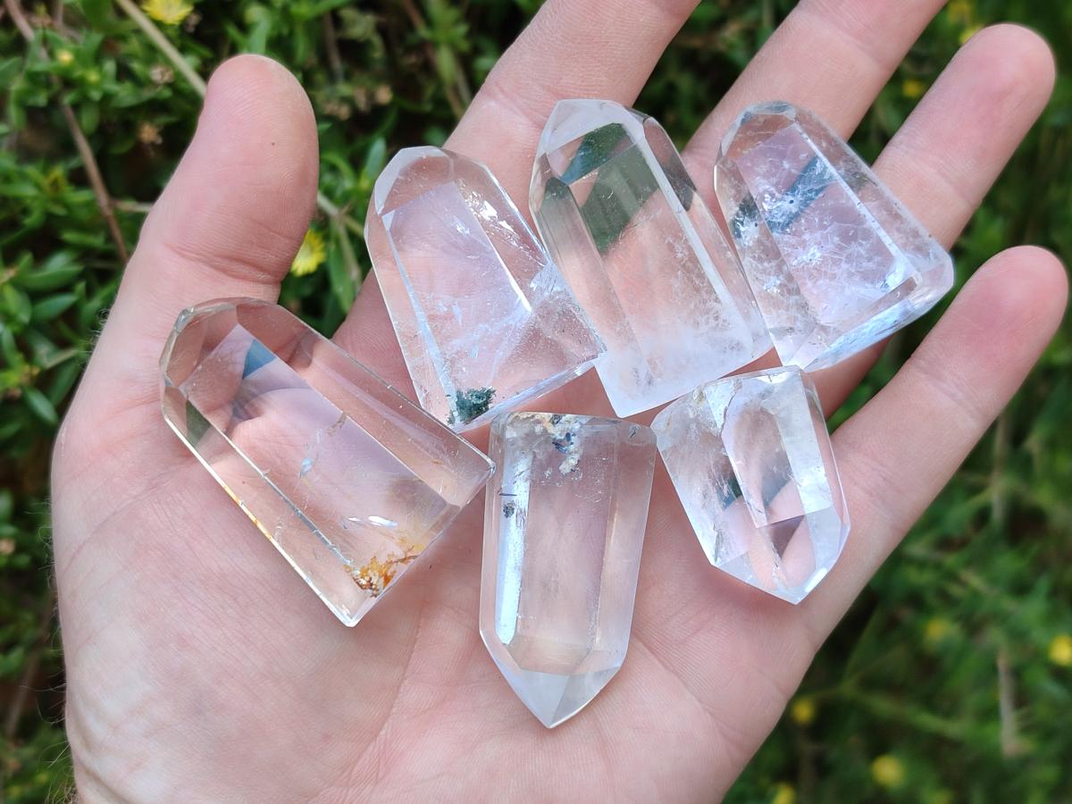 Polished Clear and Optic Quartz Crystals x 20 From Madagascar