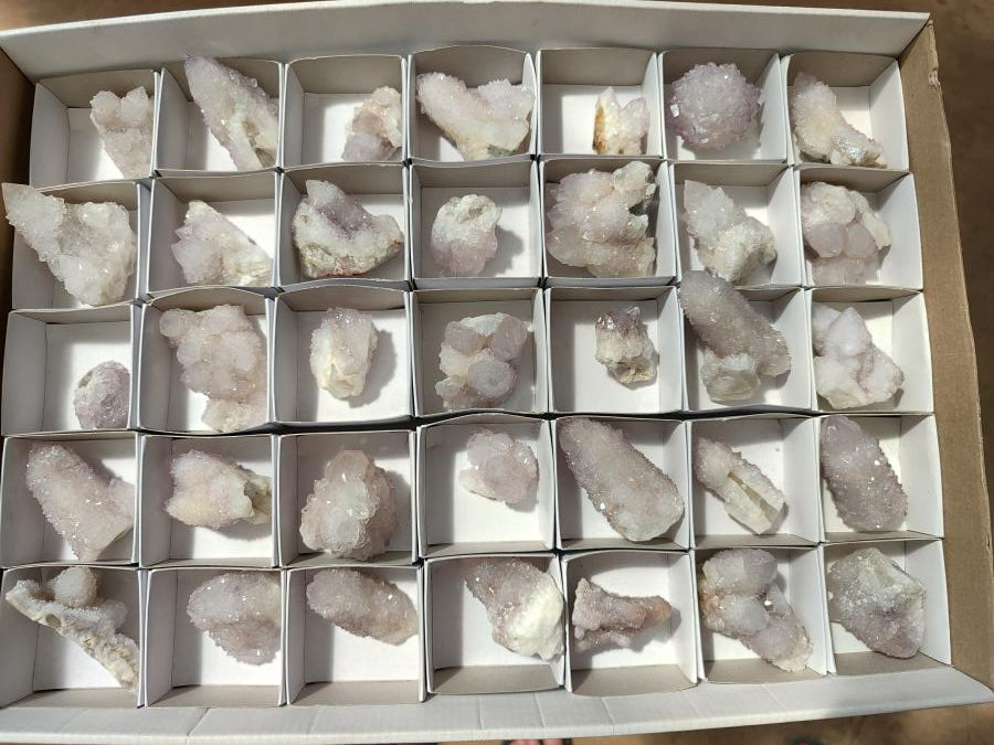 Natural White Fairy Spirit Quartz Crystals x 35 From Boekenhouthoek, South Africa