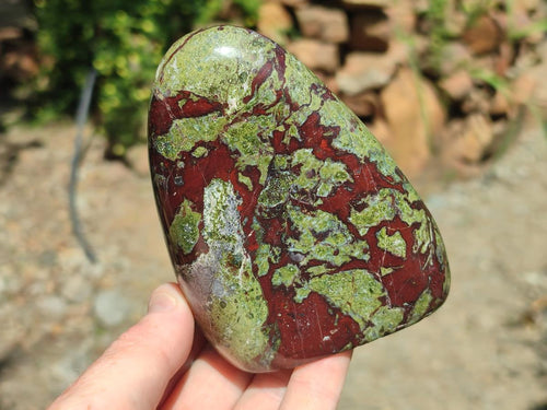 Polished Bastite Dragonsblood Stone Standing Free Forms x 2 From Tshipise, South Africa