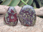 Polished Bastite Dragonsblood Stone Standing Free Forms x 2 From Tshipise, South Africa