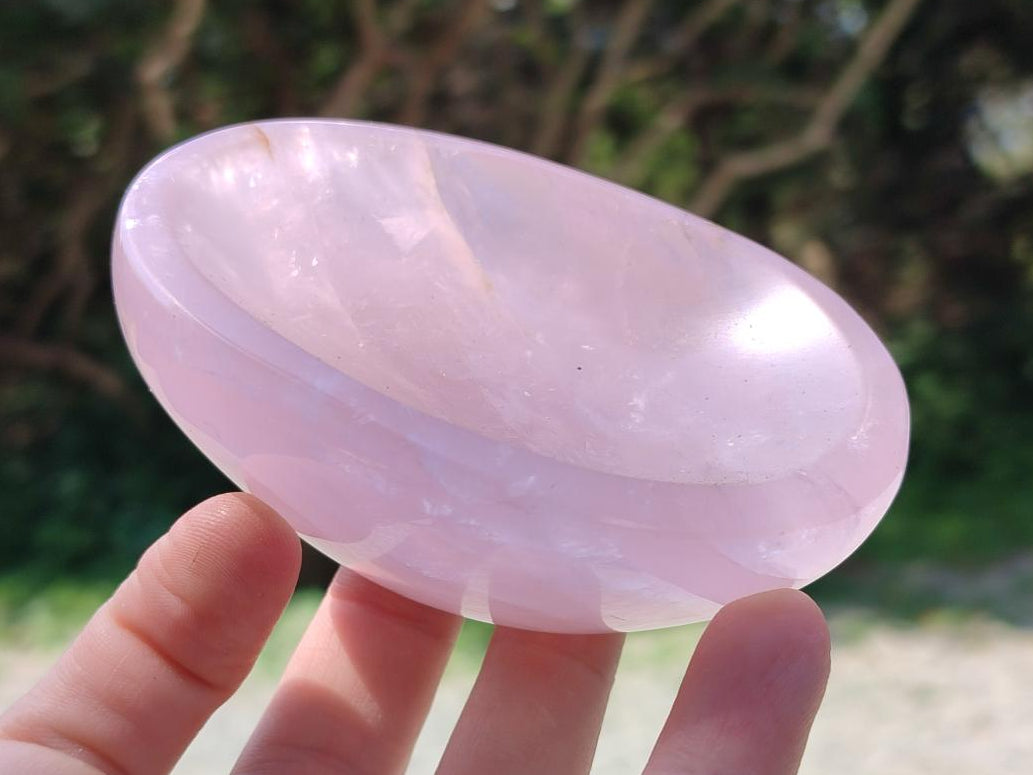 Polished Gemmy Rose Quartz Bowls x 4 From Madagascar