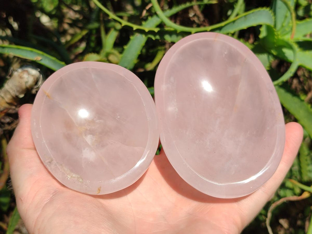 Polished Gemmy Rose Quartz Bowls x 4 From Madagascar