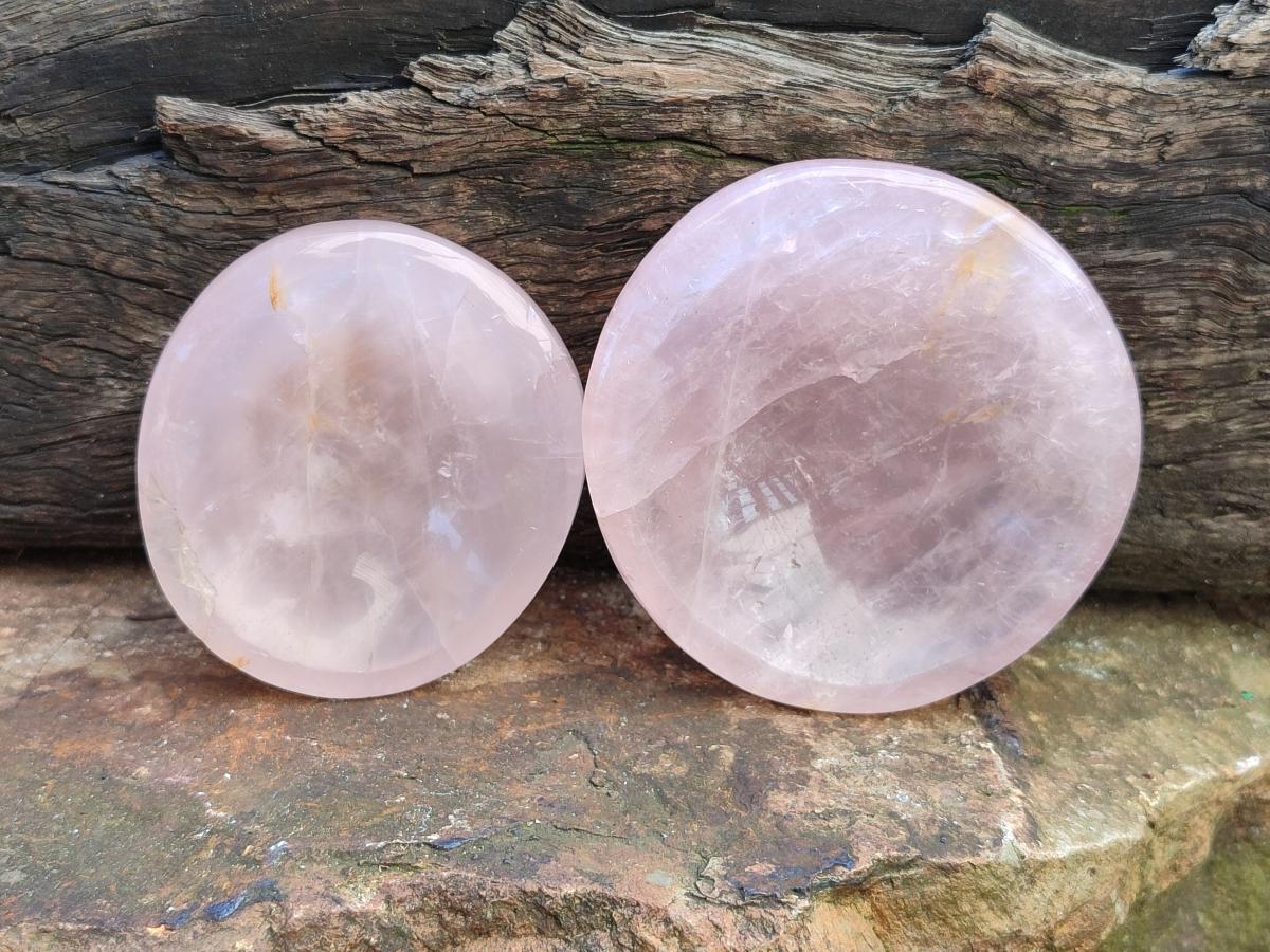 Polished Gemmy Rose Quartz Bowls x 4 From Madagascar