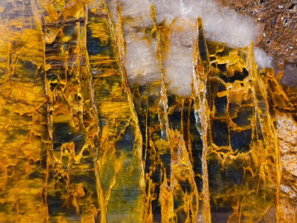 Polished Neolite Tigers Eye Standing Free Forms x 3 From Prieska, South Africa