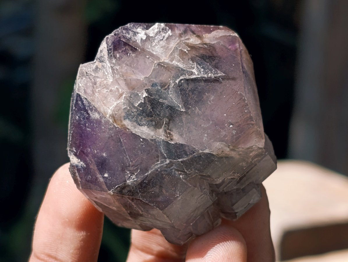 Natural Window Smokey Amethyst Crystals x 12 From Chiredzi, Zimbabwe
