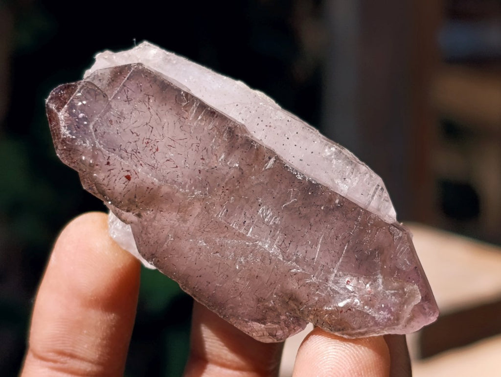 Natural Window Smokey Amethyst Crystals x 12 From Chiredzi, Zimbabwe