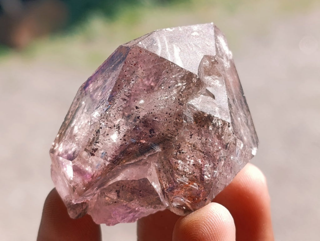 Natural Window Smokey Amethyst Crystals x 12 From Chiredzi, Zimbabwe