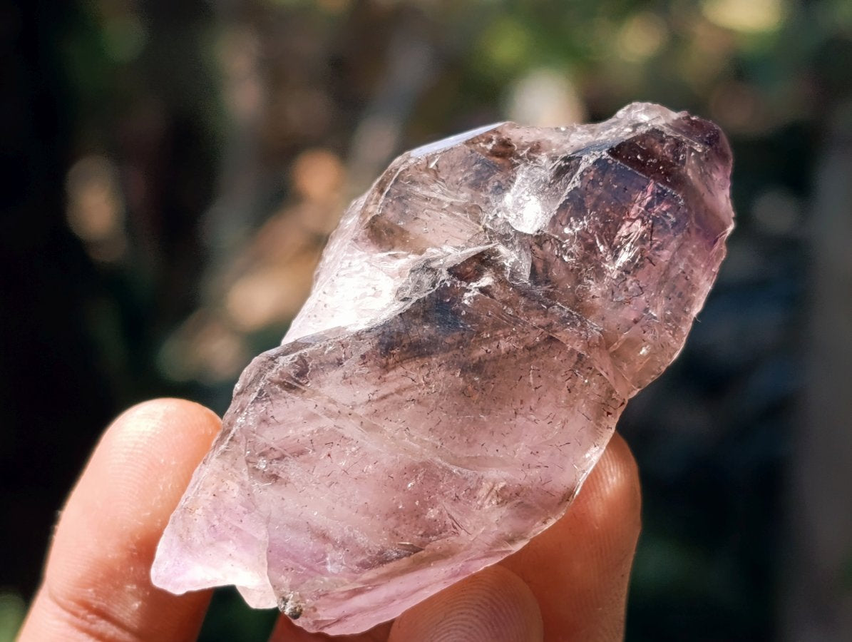 Natural Window Smokey Amethyst Crystals x 12 From Chiredzi, Zimbabwe