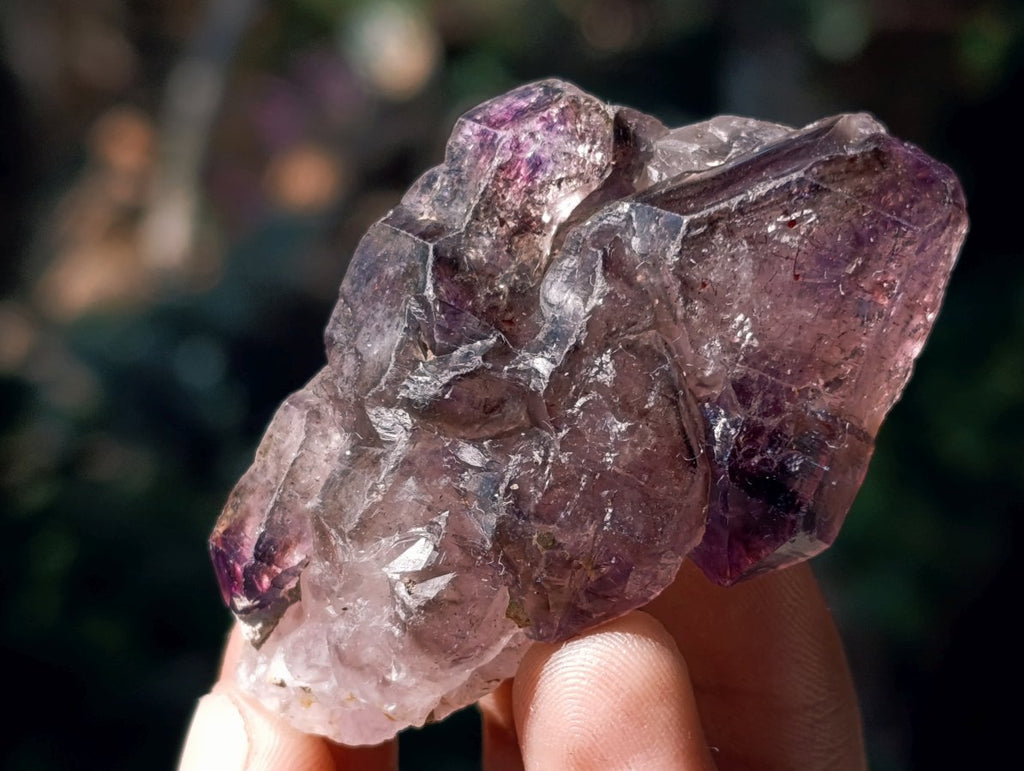 Natural Window Smokey Amethyst Crystals x 12 From Chiredzi, Zimbabwe