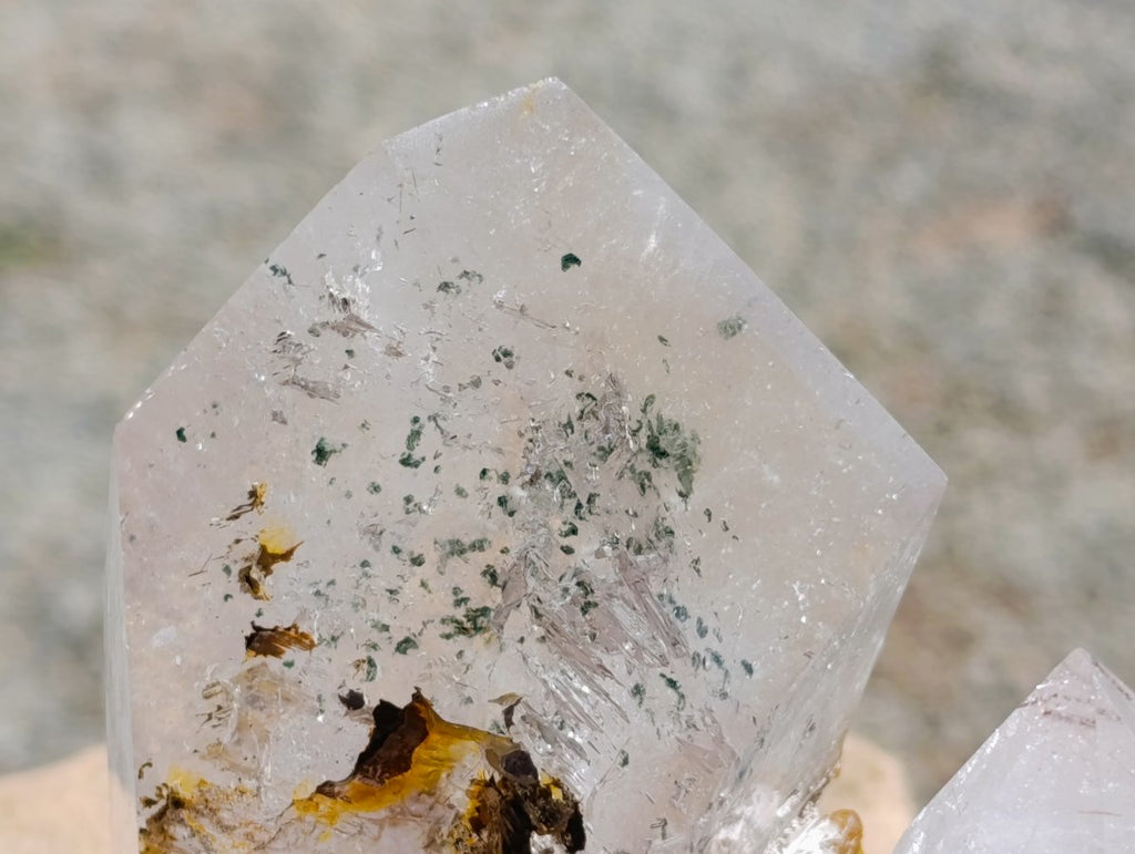 Polished Quartz with Inclusion Crystals x 2 From Madagascar