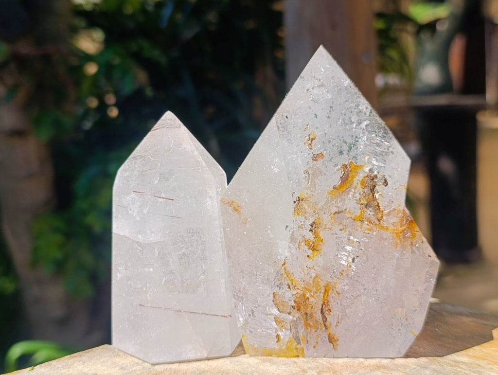 Polished Quartz with Inclusion Crystals x 2 From Madagascar