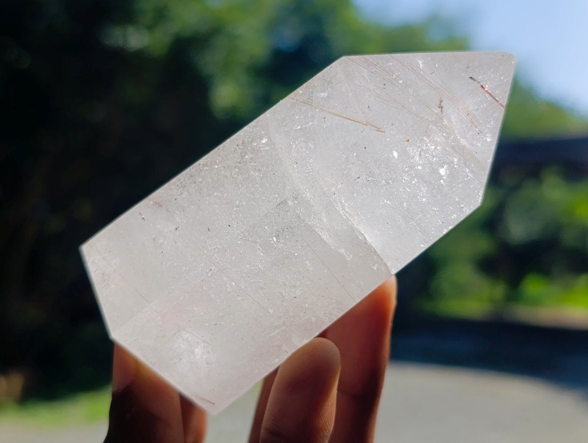 Polished Quartz with Inclusion Crystals x 2 From Madagascar