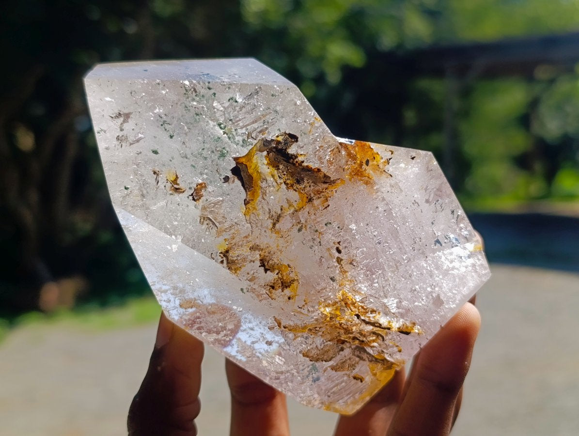 Polished Quartz with Inclusion Crystals x 2 From Madagascar
