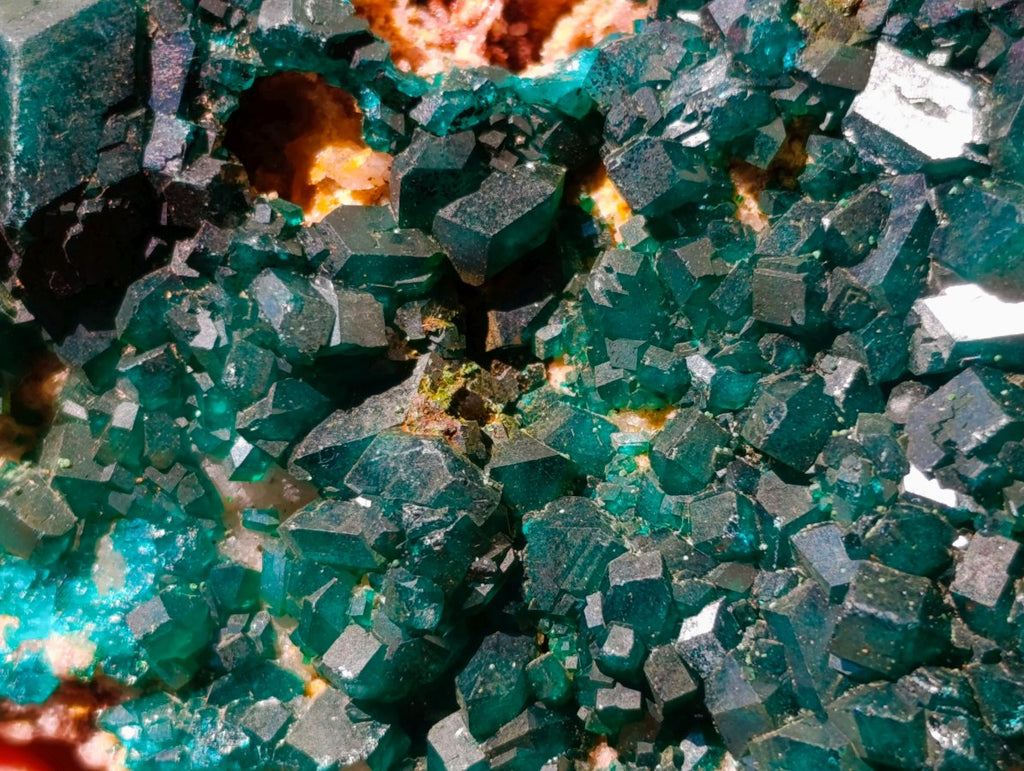 Natural Dioptase on Dolomite Specimens x 3 From Likasi, Congo