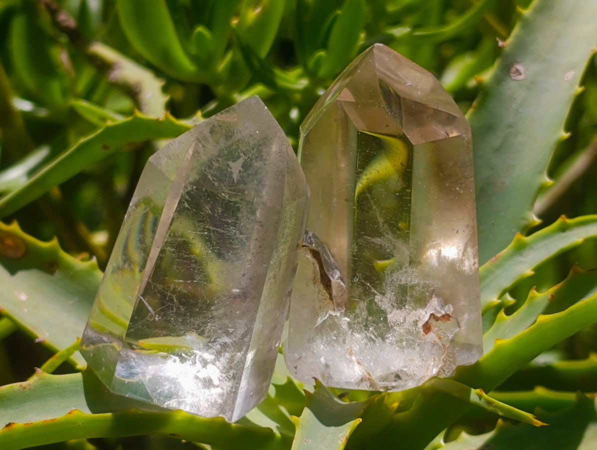 Polished Mixed Quartz Crystals x 12 From Madagascar