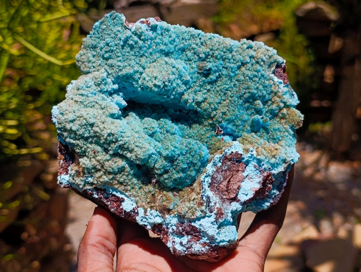 Natural Drusy Coated Chrysocolla and Malachite Specimens x 2 From Lupoto Mine, Congo