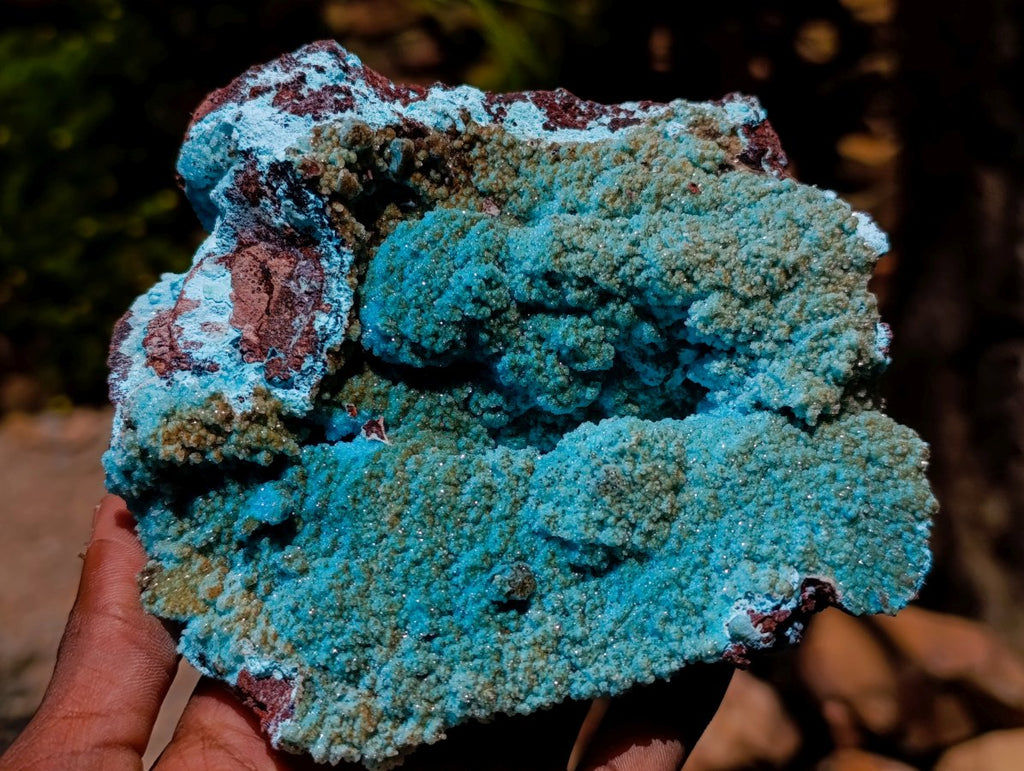 Natural Drusy Coated Chrysocolla and Malachite Specimens x 2 From Lupoto Mine, Congo