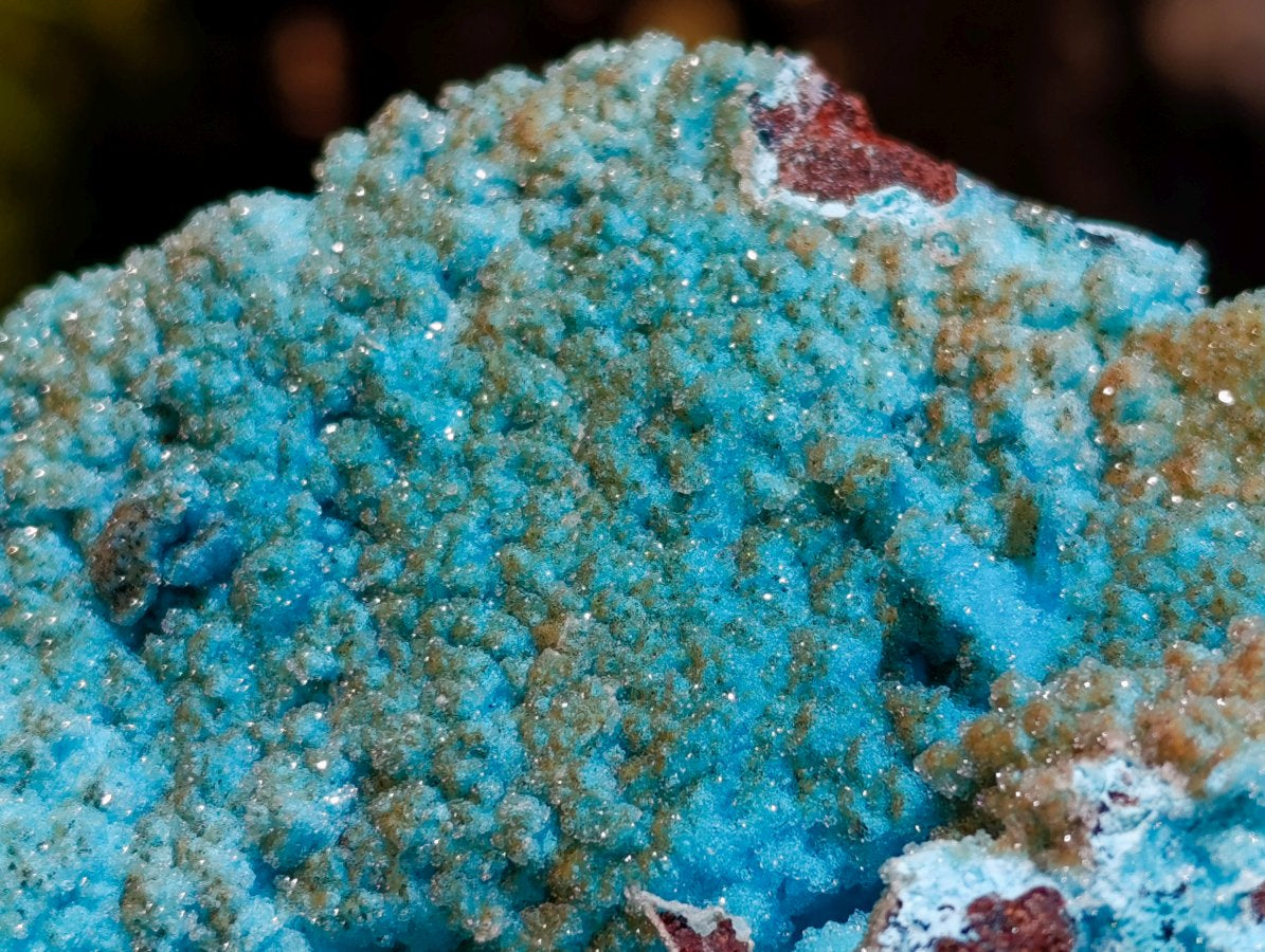 Natural Drusy Coated Chrysocolla and Malachite Specimens x 2 From Lupoto Mine, Congo