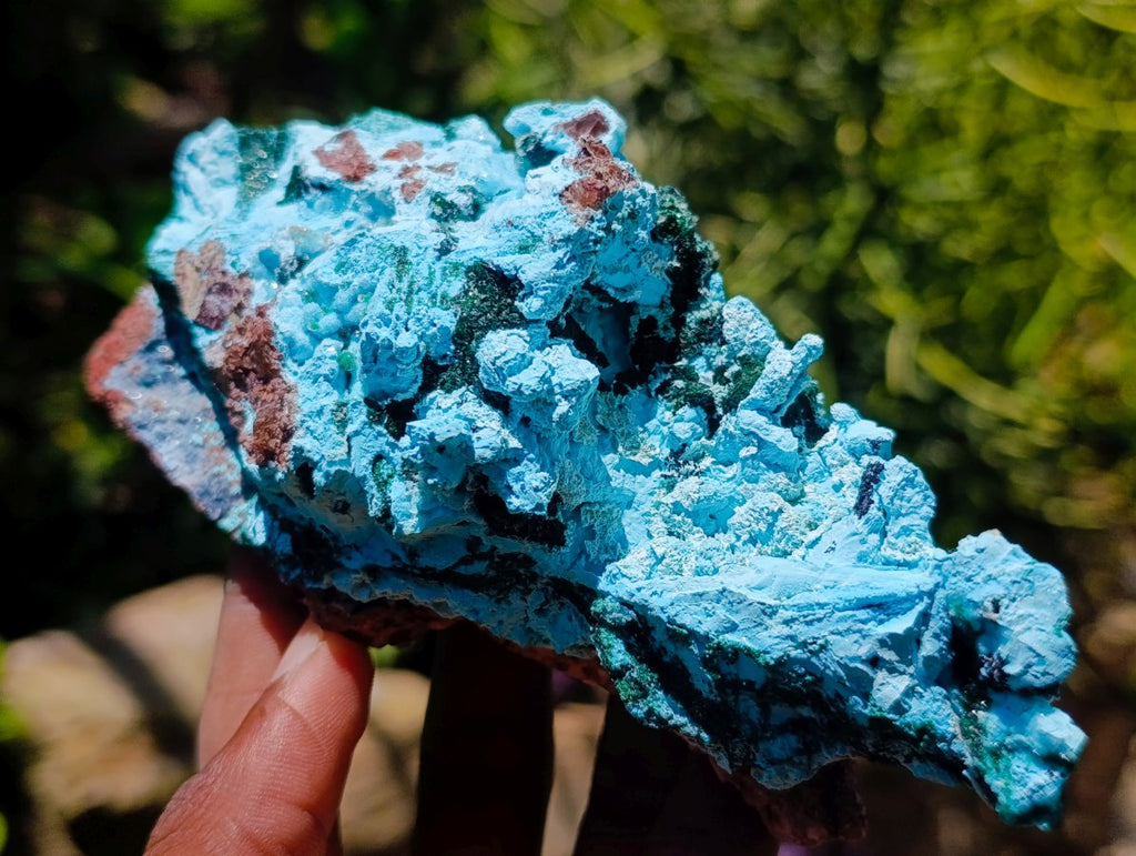Natural Drusy Coated Chrysocolla and Malachite Specimens x 2 From Lupoto Mine, Congo