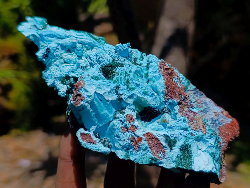 Natural Drusy Coated Chrysocolla and Malachite Specimens x 2 From Lupoto Mine, Congo