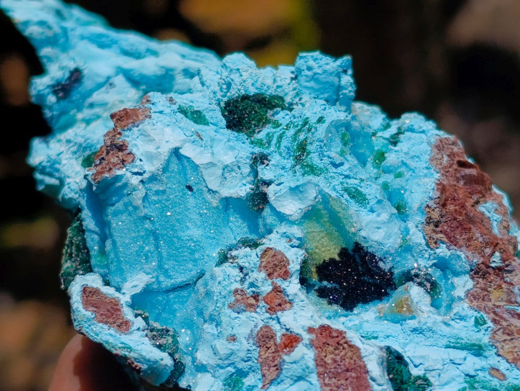 Natural Drusy Coated Chrysocolla and Malachite Specimens x 2 From Lupoto Mine, Congo