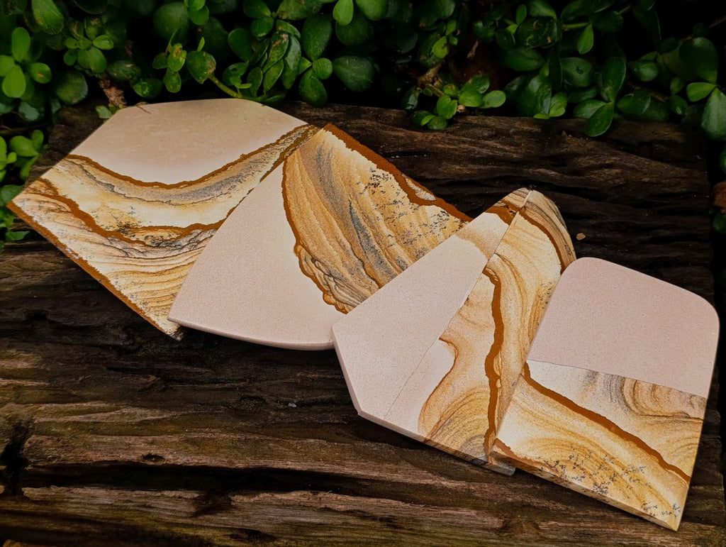 Polished Picture Stone Jasper Slices x 4 From Ais-Ais, Namibia