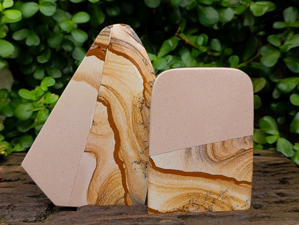 Polished Picture Stone Jasper Slices x 4 From Ais-Ais, Namibia