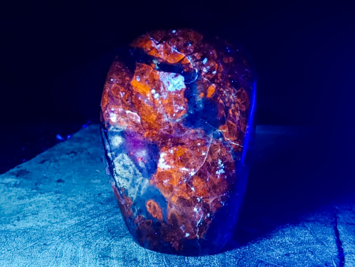 Polished Sodalite Standing Free Forms x 3 From Kunene River, Namibia