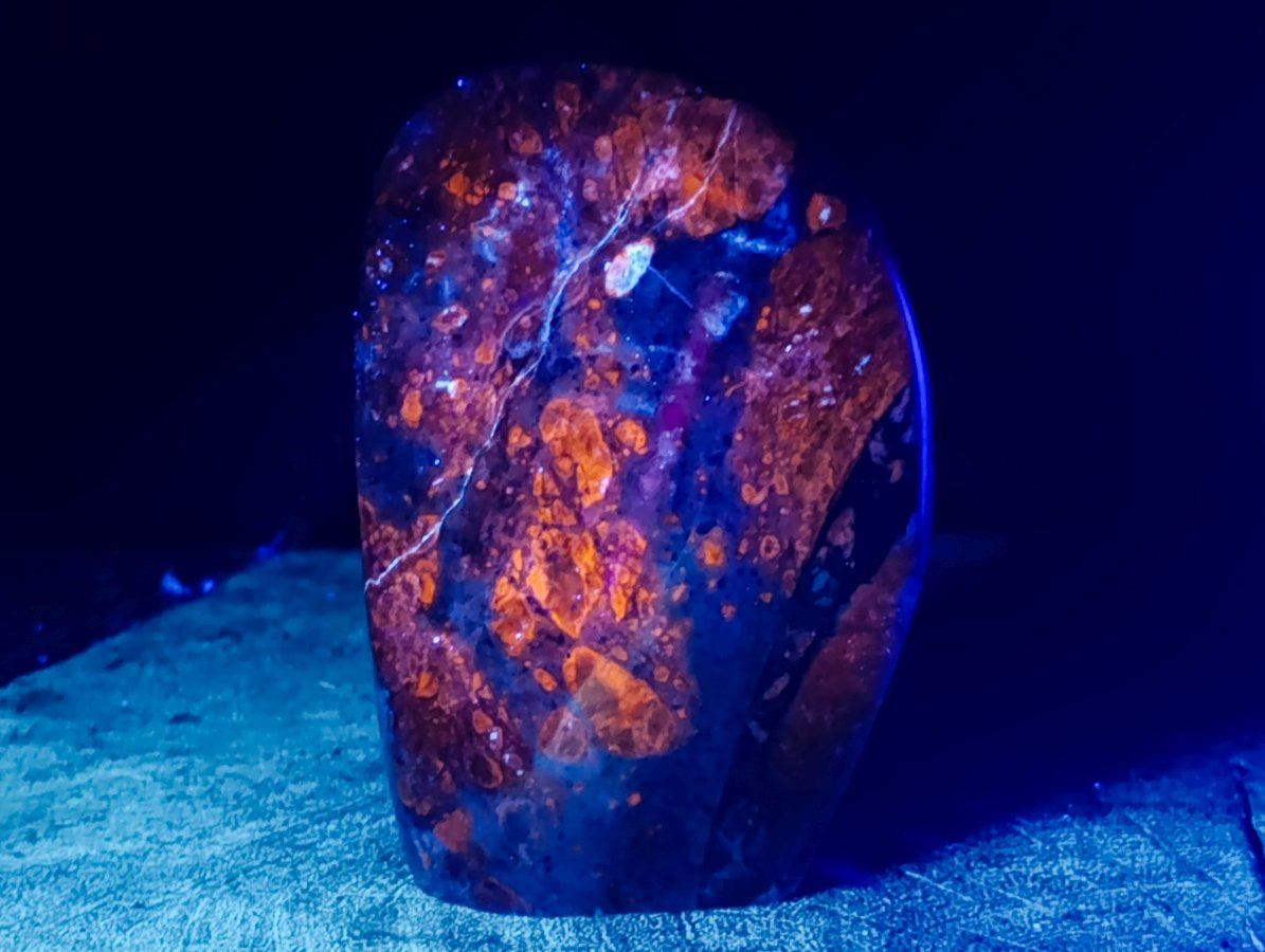 Polished Sodalite Standing Free Forms x 3 From Kunene River, Namibia