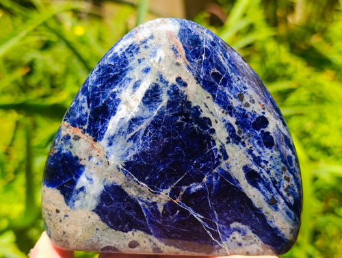 Polished Sodalite Standing Free Forms x 3 From Kunene River, Namibia